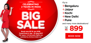 Air Asia Is Now Offering Domestic Tickets For As Low as Rs. 899 & International Flights For Rs. 3999