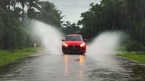Raining Thunder! Yet, we ride through to Jog Falls