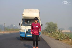 The only woman to run the Golden Quadrilateral, 47-year old Michelle Kakade, is a star!