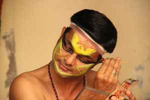 Stages of strenuous Kathakali make-up in pictures