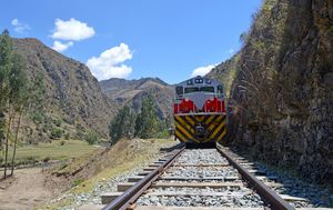 The high road in the Andes - taking a ride on Tintin's train.
