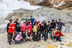 Walking on an active volcano