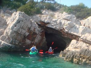 Sea kayaking from Lopud Island