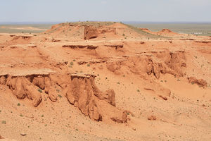 Flaming cliffs of Mongolian Gobi
