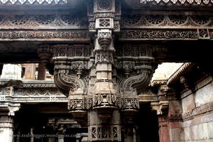 Carved Poetry On Rock At Adalaj Stepwell