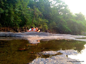 Camping at Khopoli with a big red tent