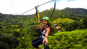 Zip Lining in Jurassic Park on Oahu, Hawaii
