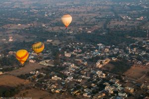 Hot Air Ballooning at Pushkar Fair, Rajasthan. India