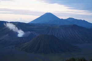 Hiking the active volcano, Mt. Bromos