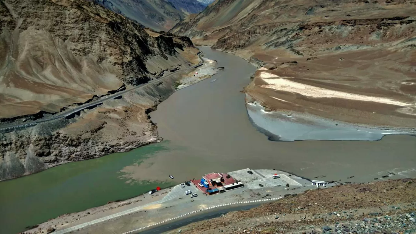 Photo of Confluence of Indus(right)and Zanskar(left) By Amit Waghmare