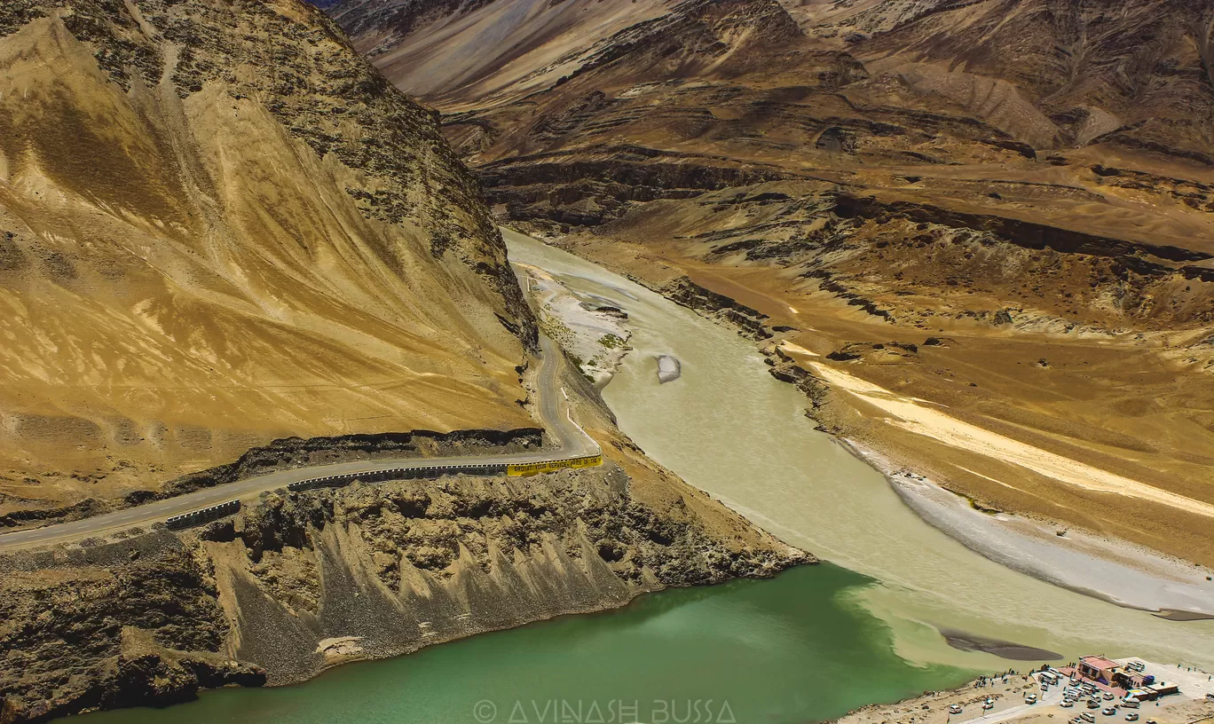 Photo of Confluence of Indus(right)and Zanskar(left) By Avinash Bussa