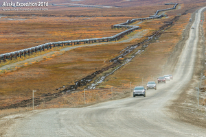Daring drive on Dalton Highway, Alaska