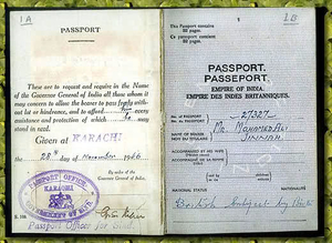 History of Indian passport and visa