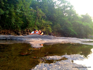 Camping at Khopoli with a big red tent