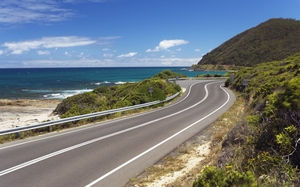 Driving along the coast of California