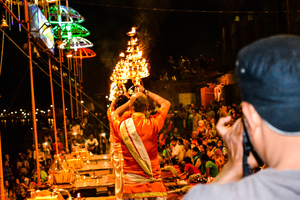 Ganga Aarti @Varanasi Ghat on the eve of holi: Picturesque