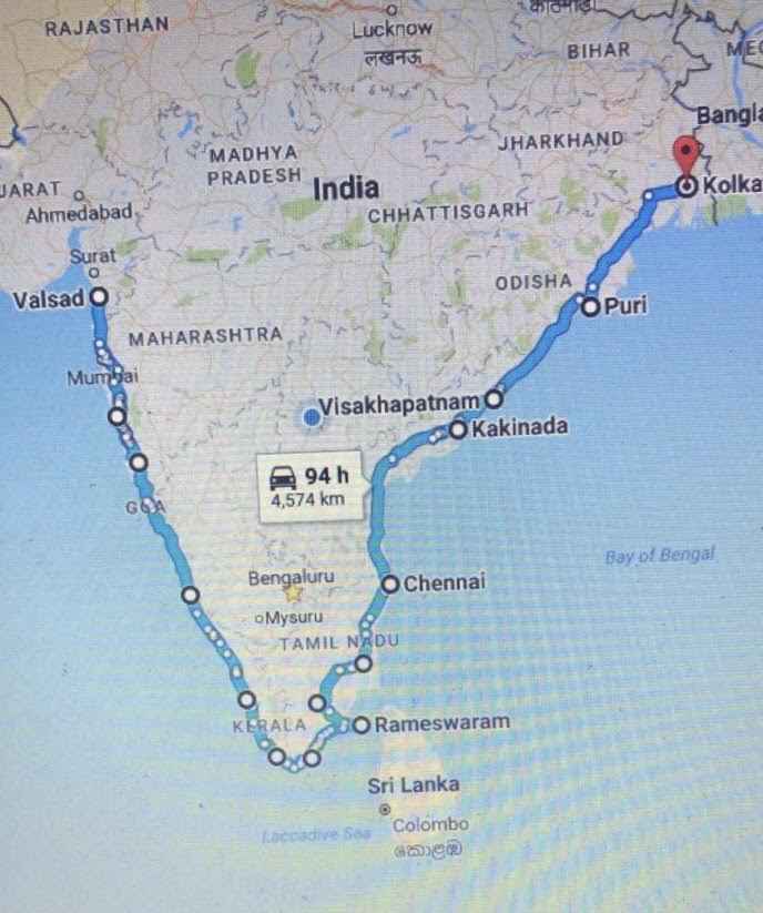 Coastal Map Of India Indian Coastal Ride On Bike - Tripoto