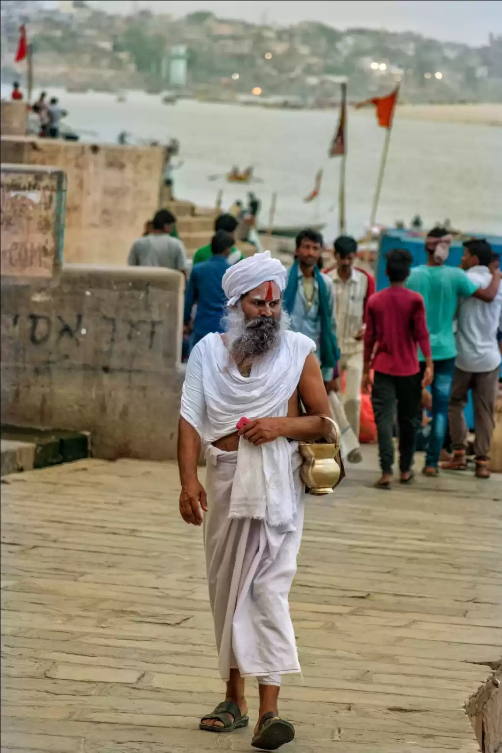 Photo of Sant on the ganga gh