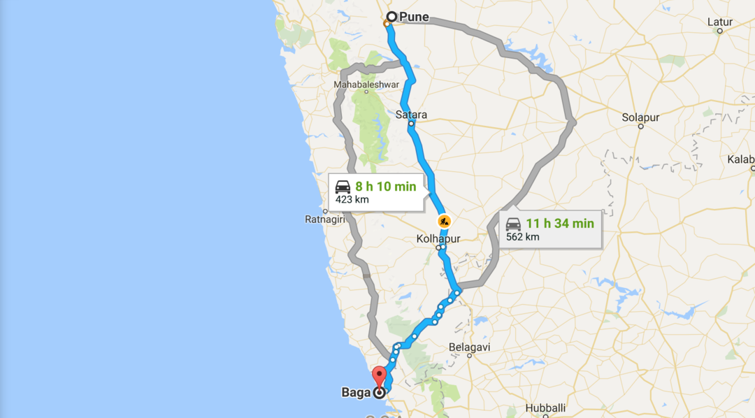 Road Map Pune To Goa Pune to Goa by Road Guide: Distance, Routemap, Cost   Tripoto