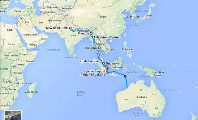 delhi to australia travel time