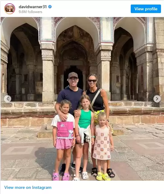 Photo of David Warner's Famil