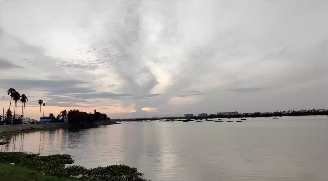 Photo of Sunset at a lake sho