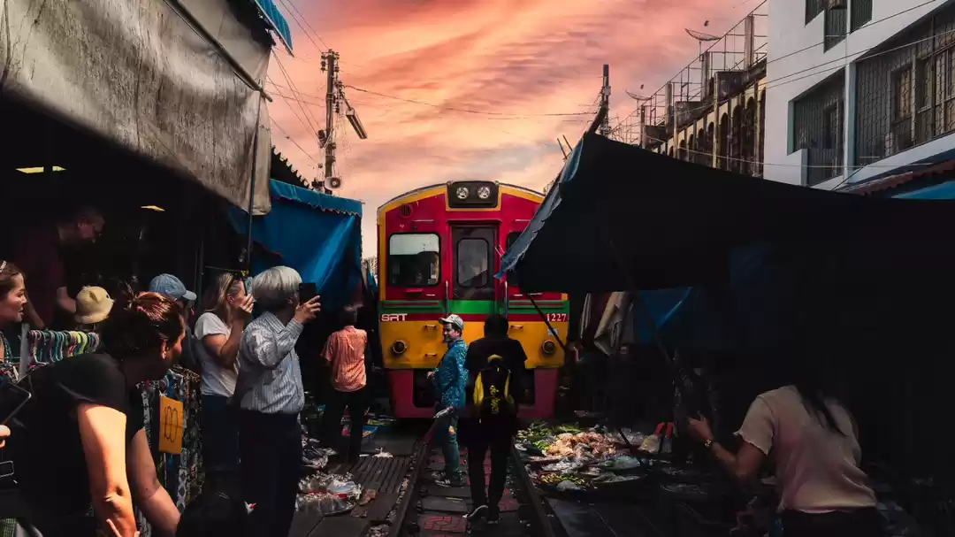 Photo of Maeklong railway mar