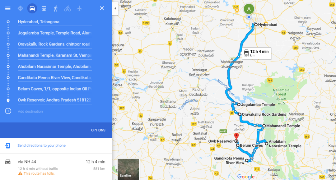 Hyderabad To Kurnool Route Map Road Trip To Kurnool Kadapa - Tripoto