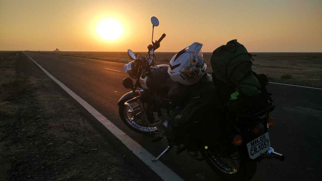 Motorcycle on Gujarat highway