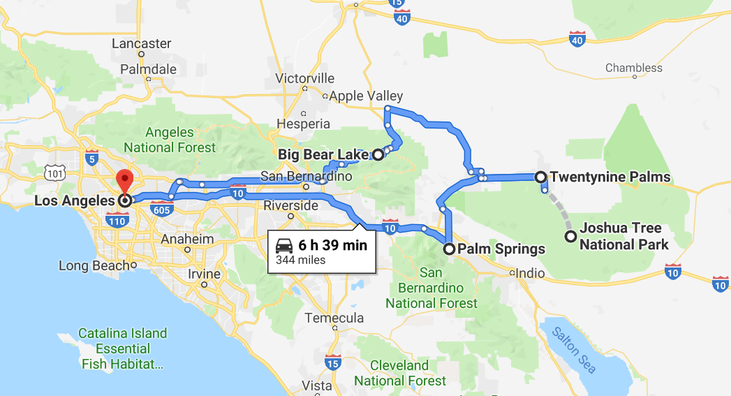 Palm Springs To Joshua Tree Drive Time Angeline Deloach   1561638299 Map 