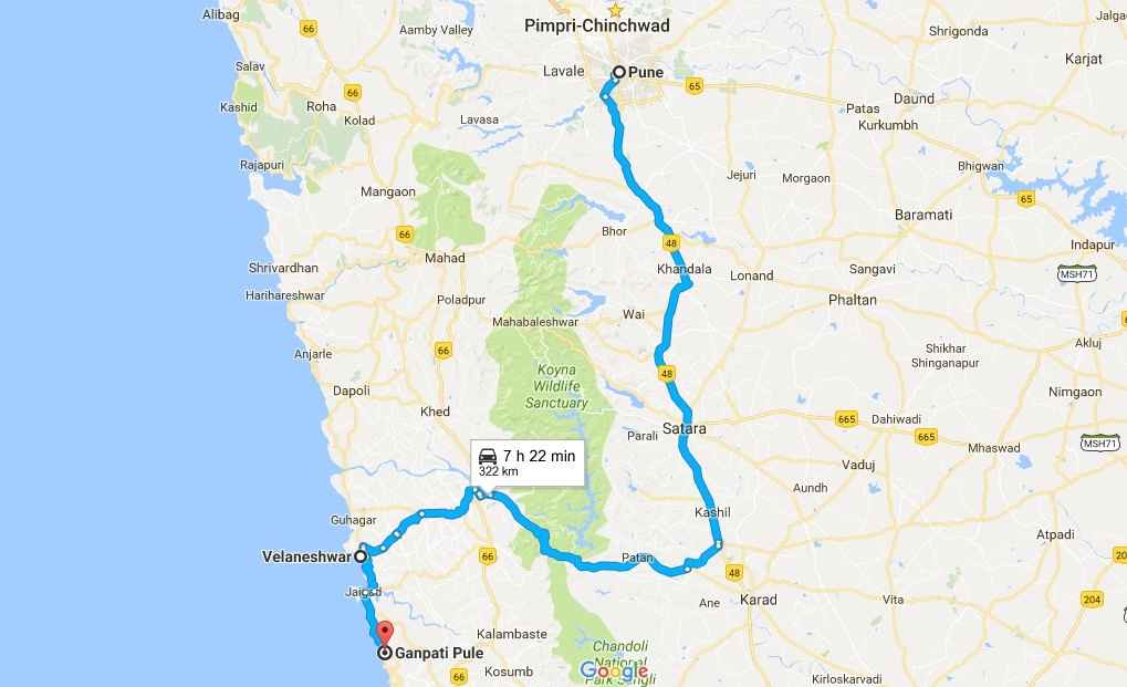 Pune To Ganpatipule Distance By Road Cherye BetteAnn