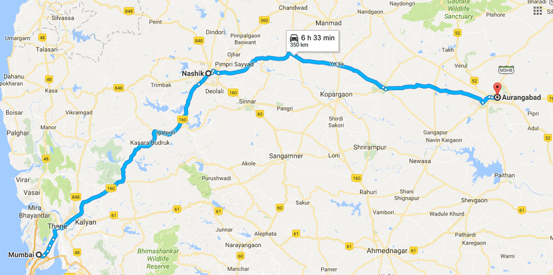 Mumbai To Nashik Map Best Travel Route To Aurangabad - Tripoto