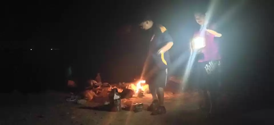 Photo of Night crabbing and B