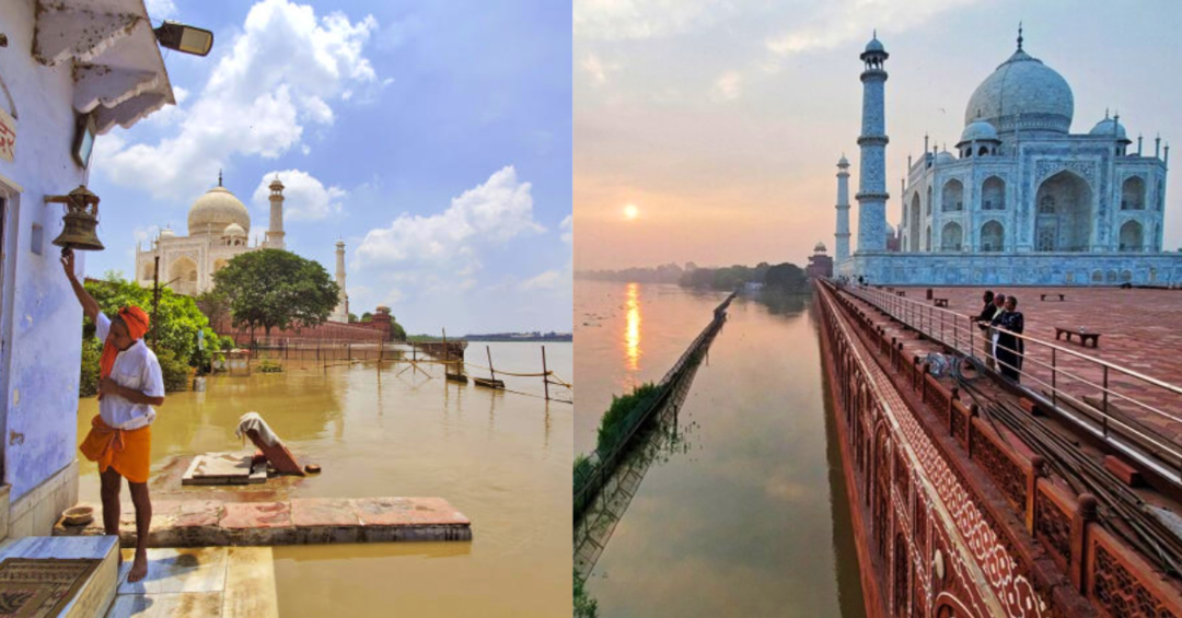 Yamuna River Floods Bring Taj Mahal To The Brink Waters Reach Iconic Monuments Walls Tripoto 1534