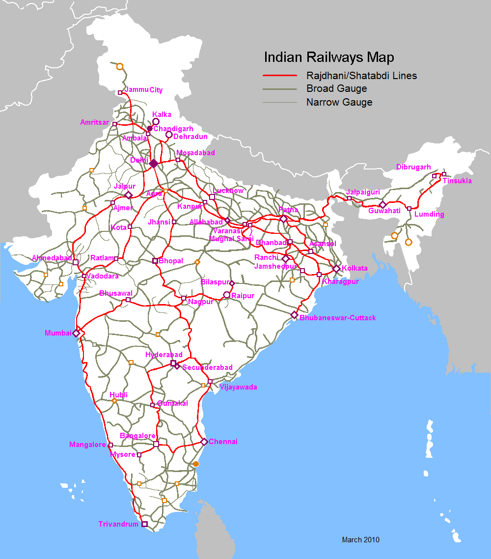 India Map With Railway Track - United States Map